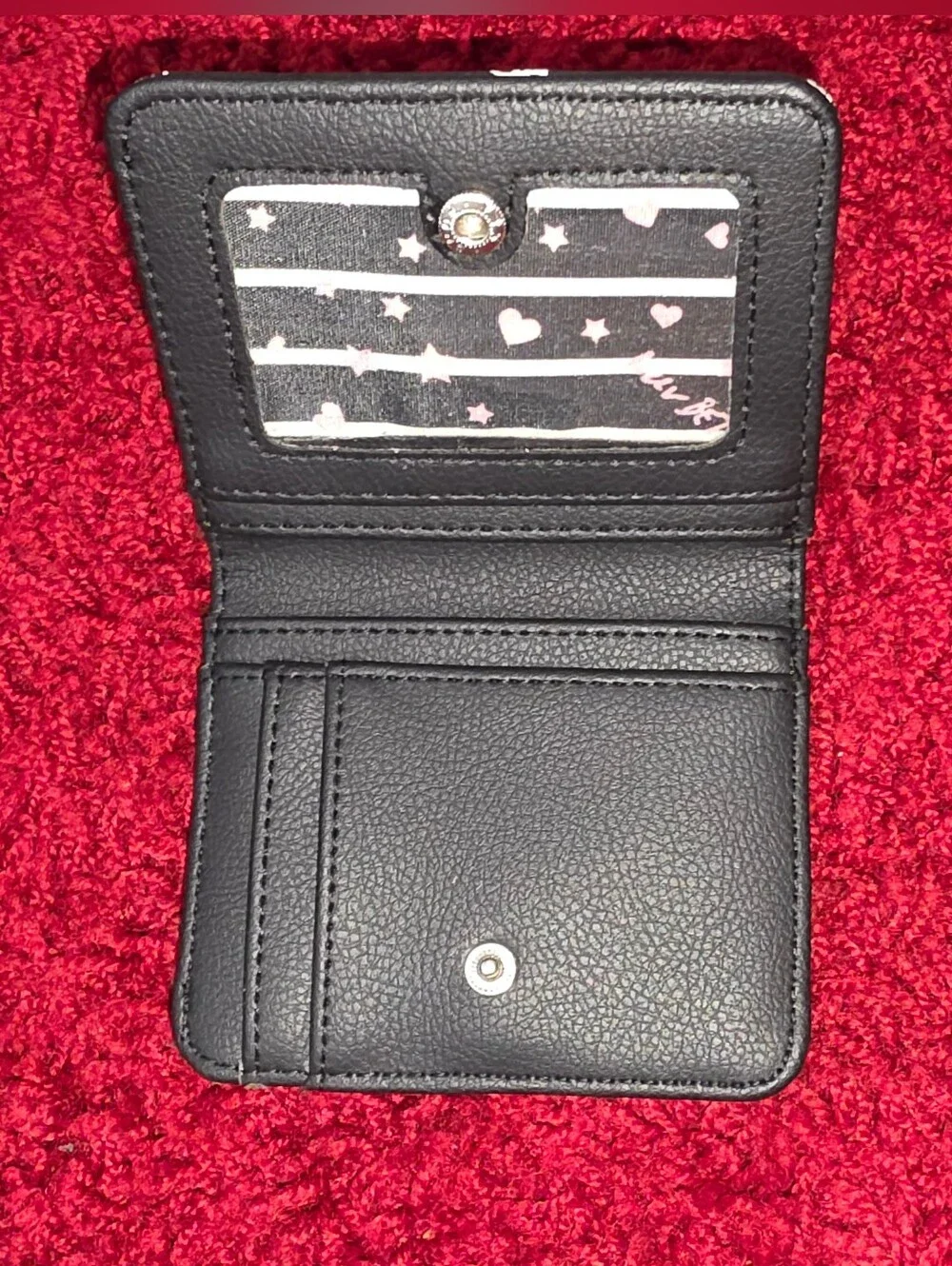 BETSEY JOHNSON Butterfly Print Black Wallet with Accent Patch